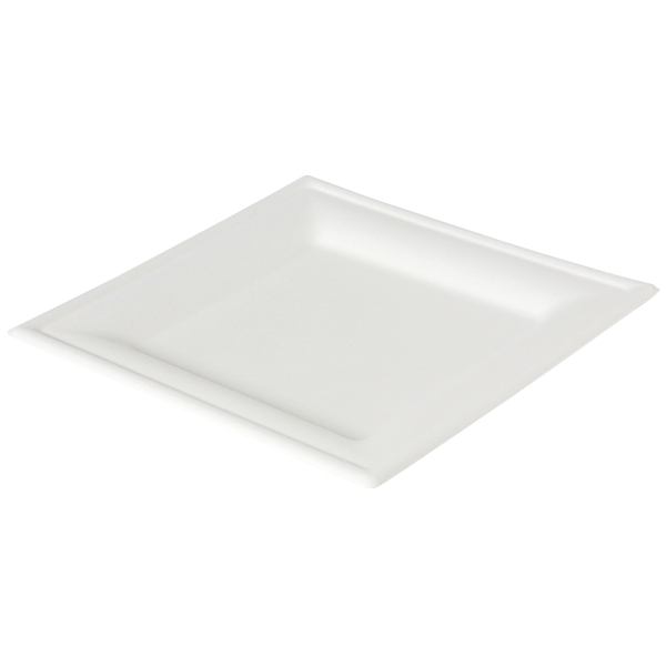 BX50 DUNI BAGASSE PLATE SQRD 16X16CM WH