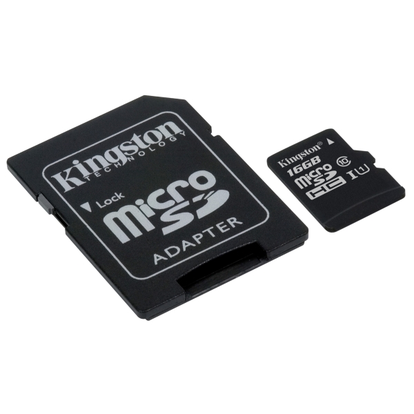 KINGSTON MICRO SDHC 16GB W/ADAPTER