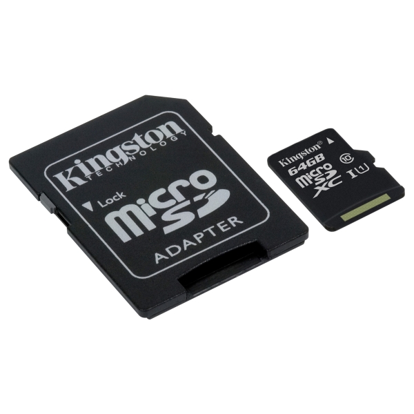 Kingston Canvas Select muistikortti microSDXC 64GB adapterilla