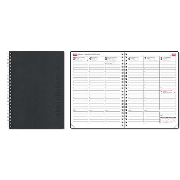 CC ECO WEEK MEMO DIARY A5 BLACK