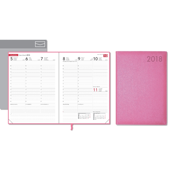 CC COMPACT DESK DIARY A5 ROSE