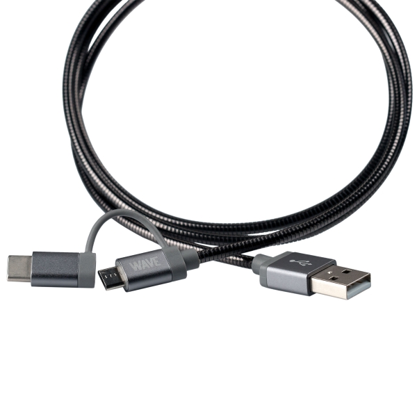 WAVE 2IN1 MICROUSB/TYPE-C CABLE