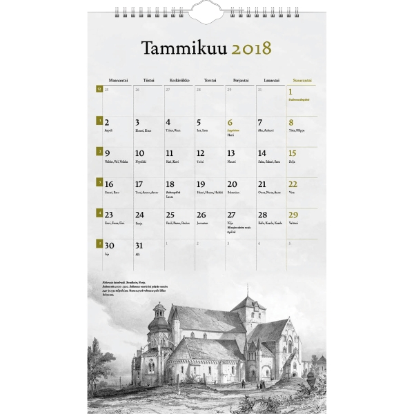 AJASTO AIKAMATKA WALL CALENDAR 250X420MM