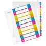 LEITZ WOW PP DIVIDERS 10-PART A4+ ASSORTED COLOUR