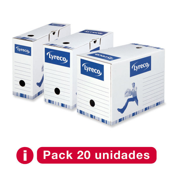 Pack 25 caixas arquivo definitivo formato A4 LYRECODim: 250x330x94 mm