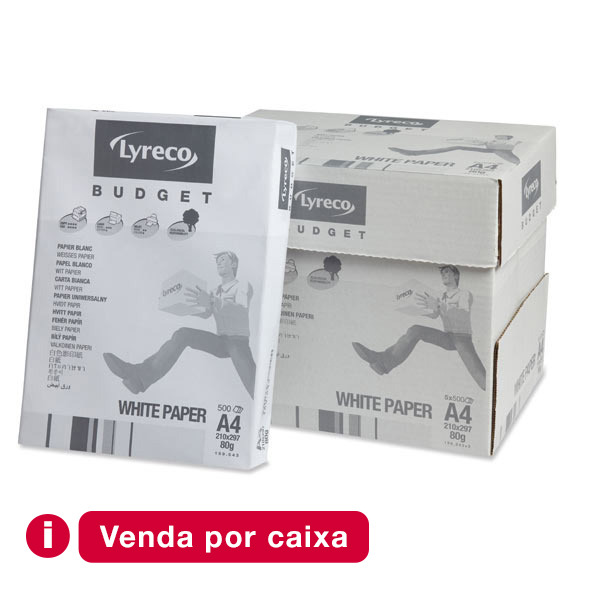 Lyreco Budget White A4 80gsm Copier Paper-Box of 5 Reams (5X500 Sheets of Paper)