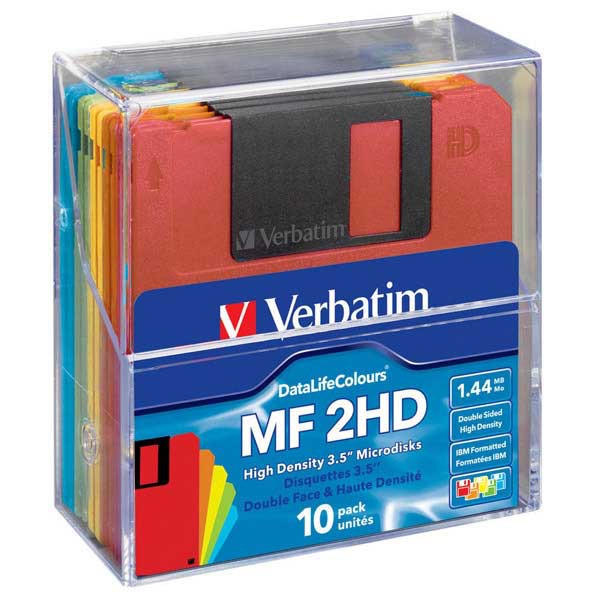 Caixa de 10 disquetes 3 1/2''' MS-DOS VERBATIM
