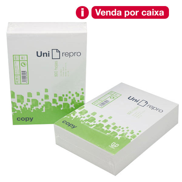 Caixa 10 pacotes 500 folhas papel A5 80 g/m2. Dim: 148 x 210 mm