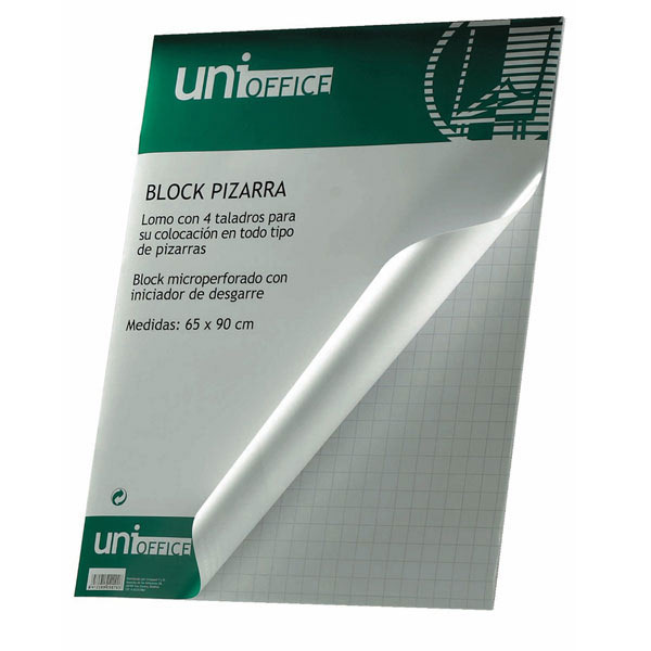 Bloco de 50 folhas de papel liso para quadro UNIPAPEL