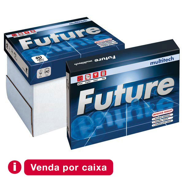 Caixa de 5 pacotes de 500 folhas papel FUTURE Multitech A4 de 75g/m2 branco