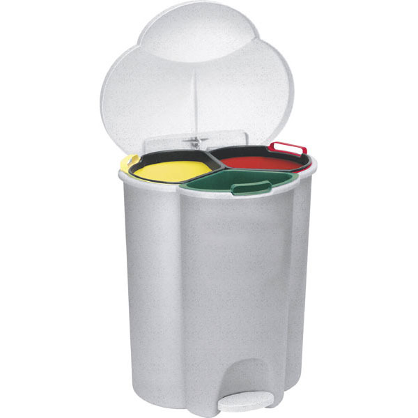 Contentor de reciclagem RUBBERMAID Trio com pedal