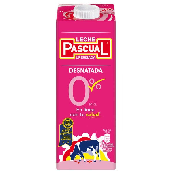 Pack de 6 briks de leite magro PASCUAL de 1 l